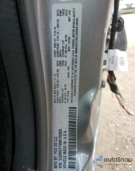 2022 Ram 1500 Big Horn/Lone Star из США, поврежденный, VIN 1C6RREFT9NN193858